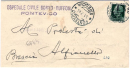 1944-piego Comunale Affrancato 25c. Fascetto Annullo Pontevico Brescia - Marcophilie