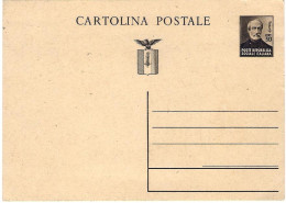 1944-RSI Cartolina Postale 30c.Mazzini Nuova, Perfetta - Entiers Postaux