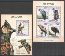 Ic12 2014 Ivory Coast African Fauna Birds Of Prey Raptors #1554-7+Bl198 Mnh - Autres & Non Classés