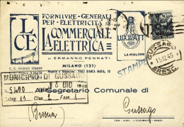 1945-cartolina A Stampa Con Intestazione Pubblicitaria "La Commerciale Elettrica - Marcophilie