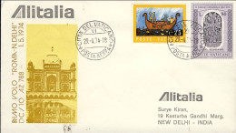Vaticano-1974 Busta Alitalia I^volo Dc 10 Roma Nuova Delhi Del 1 Maggio - Airmail