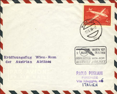 1958-Autriche Osterreich Austria Volo AUA Vienna Roma Del 28 Giugno - Andere & Zonder Classificatie