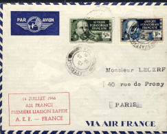 1946-Africa Equatoriale Francese I^volo A.E.F. Francia Del 14 Luglio - 1921-1960: Modern Period