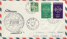 1959-France Francia I^volo Parigi New York Volo Boeing 707, Busta Spiegazzata Ma - Sonstige & Ohne Zuordnung