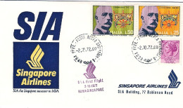 1972-Singapore Airlines I^volo Roma-Singapore Del 2 Ottobre (pezzi Trasportati 3 - Singapur (1959-...)