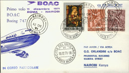 Vaticano-1971  Della Boac I^volo Boeing 747 Roma-Nairobi - Aéreo