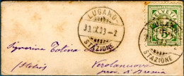 1903-Svizzera Biglietto Da Visita Mignon (10x4 Cm.!) Diretto A Verolanuona Bresc - Postmark Collection
