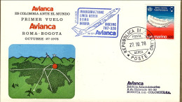 San Marino-1978 Inaugurazione Linea Aerea Roma Bogota Con Boeing 707-320 Avianca - Luftpost