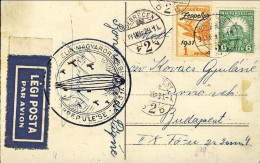 1931-Ungheria Hungary Magyar Crociera Zeppelin In Ungheria, Cartolina Affr. Con  - Hungary