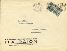 1944-RSI Busta Affrancata Due 25c.Monumnti Distrutti Annullo Milano 24 Sett. - Storia Postale