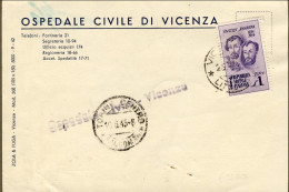 1945-cartolina Ospedaliera Affrancata L.1 F.lli Bandiera Isolato Annullo Torino  - Marcophilie