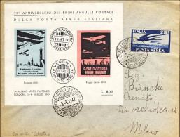 1947-busta Affr. Posta Aerea L.2 Rondini Isolato+foglietto Erinnofilo L.200 "37  - Vignetten (Erinnophilie)