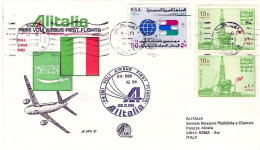 1980-Arabia Saudita Alitalia I^volo Airbus Jeddah Roma - Arabia Saudita