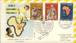 Vaticano-1969  Volo Papale In Uganda Del 31 Luglio Su Fdc Illustrata - Luchtpost