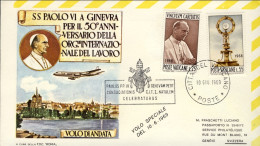 Vaticano-1969  Volo Papale Roma-Ginevra Del 10 Giugno Per Il 50 Anniv.della Orga - Poste Aérienne