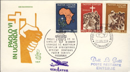 Vaticano-1969  Volo Papale In Uganda Del 31 Luglio Su Fdc Venetia - Poste Aérienne