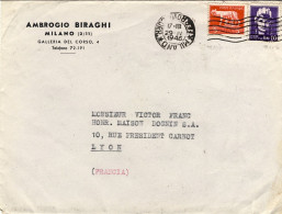 1946-busta Diretta In Francia Affr. L.5+L.10 Imperiale Senza Fasci - Poststempel