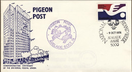 1974-Australia Busta Pigeon Post Adelaide Commemorativa Centenario UPU,cachet - Aérogrammes