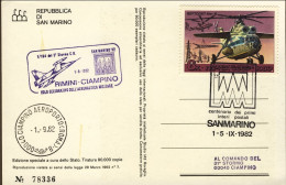 1982-Russia Volo Celebrativo Dell'aeronautica Militare F104 Cartolina Di San Mar - Andere & Zonder Classificatie