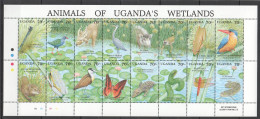 Nw0604 Uganda Fauna Wild Animals Of Uganda'S Wetlands #856-71 1Sh Mnh - Altri & Non Classificati