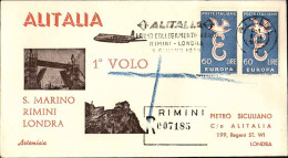 1959-raccomandata Affrancata Coppia L.60 Europa Con Bollo Alitalia I Collegament - Airmail