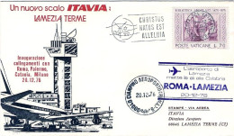Vaticano-1976 Con Bollo L'aeroporto Di Lamezia Terme Mette Le Ali Alla Calabria  - Posta Aerea
