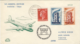 1957-Luxembourg Lussemburgo I^volo SAS Stoccolma Tokyo Attraverso Il Polo Nord ( - Brieven En Documenten