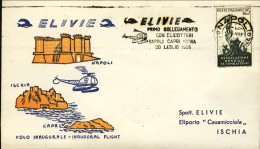 1959-Elivie I Collegamento Con Elicotteri Napoli Ischia (Casamicciola) Su Aerogr - Poste Aérienne