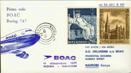 1971-San Marino Della Boac I^volo Boeing 747 Roma-Nairobi - Poste Aérienne