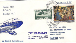 1971-Boac I^volo Boeing 747 Roma-Nairobi Dell'11 Dicembre - Correo Aéreo