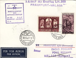San Marino-1967 I^volo Lufthansa LH 358 Francoforte-Malaga - Corréo Aéreo