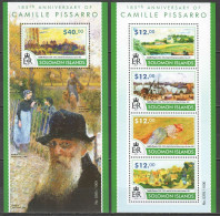 Ls457 2015 Solomon Islands Camille Pissarro Art Paintings #3252-56 1Kb+1Bl Mnh - Other & Unclassified
