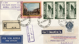 1969-racc. Bollo 1^ Dispaccio Aeropostale Italiano Roma-Kuwait Del 9 Giugno - Luftpost