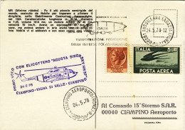 1978-cartolina Del Dirigibile MR Con Bollo I^volo Elicottero Agusta Sikorsky Cia - Correo Aéreo