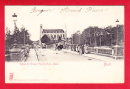 F-79-Niort-46P155  L'église St Etienne, Vue Du Pont Maim, Animation, Cpa Précurseur - Niort