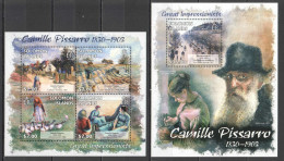 Ls056 2013 Solomon Islands Art Great Impressionists Pissarro #1681-85 Kb+Bl Mnh - Other & Unclassified