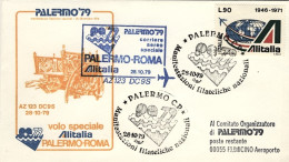 1979-volo Speciale Alitalia Palermo Roma Del 28 Ottobre - Correo Aéreo
