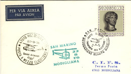 San Marino-1976 Commemorativo Rievocazione Garibaldina Volo Per Elicottero San M - Luchtpost