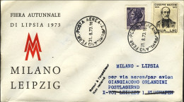 1973-fiera Autunnale Di Lipsia Volo Milano-Lipsia - Airmail