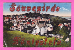 E-Allemagne-472P111  Souvenir De KONIGSTEIN, Vue Sur La Ville, Paillettes Dans Les Lettres, Cpa  - Autres & Non Classés