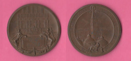 Medaille Venice Venise Venezia XXV Aprile 1912 Ricostruzione Campanile A San Marco Medaglia Motto Come Era Dove Era - Altri & Non Classificati