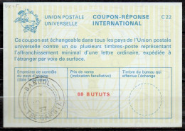 GAMBIE GAMBIA  La23A  68 BUTUTS International Reply Coupon Reponse Antwortschein IRC IAS Cupon Respuesta BANJUL 10.01.77 - Gambia (1965-...)