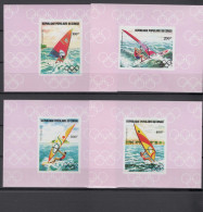 Congo 1983 Olympic Games Los Angeles, Windsurfing Set Of 4 S/s Imperf. MNH -scarce- - Sommer 1984: Los Angeles