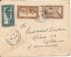 Morocco Cover Sent To Denmark 4-4-1939 (the Flap On The Backside Of The Cover Is Missing) - Cartas & Documentos