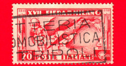 ITALIA - REGNO - Usato - 1936 - 17ª Fiera Di Milano - Simbolo Del Commercio E Carta D'Italia - 20 C. - Afgestempeld
