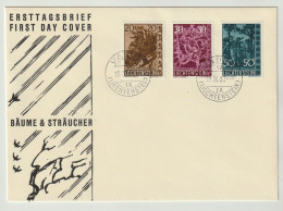 Liechtenstein 1960 Bäume Michel Nr. 399-401 FDC, 3 Scans, Michel 110,-€ - FDC