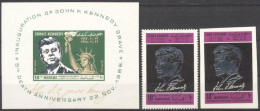 Manama 1968, Kennedy, 1val+BF+1val IMPERFORATED - Manama