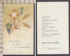 129936/ Communion, Marie-France LOUIS, Hermalle-sous-Argenteau, 1968 - Communie