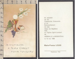 129935/ Communion, Marie-France LOUIS, Hermalle-sous-Argenteau, 1968 - Kommunion Und Konfirmazion