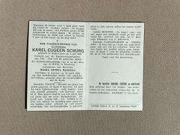 SCHURG Karel Eugeen °RIJKEVORSEL 1908 +LEUVEN 1962 - BASTIJNS - ESKENS - Herinneringsmedaille 1940-1945 Gekruiste Sabels - Avvisi Di Necrologio